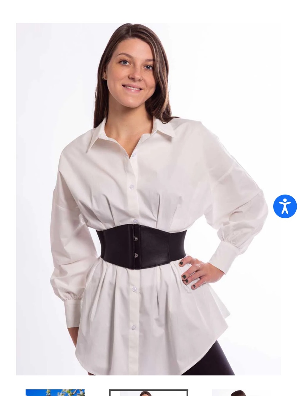 Black Wide corset Leather Waist Belt